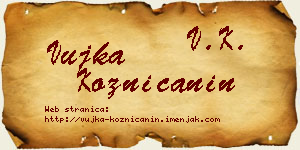 Vujka Kozničanin vizit kartica